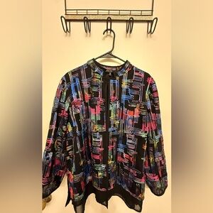 Ming Wang Vintage Multicolor Abstract Women Jacket XL